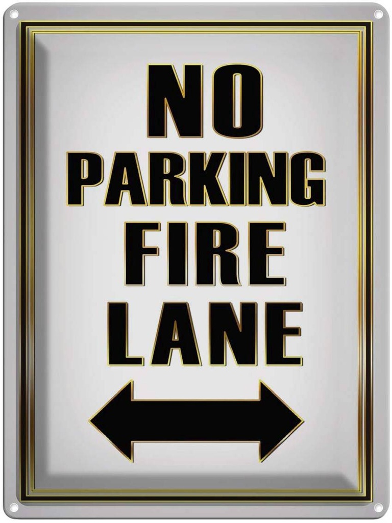Blechschild 40x30 cm No Parking fire lane left right