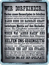 Blechschild 40x30 cm wir Dorfkinder Hausaufgaben Bus Spruch Zitat