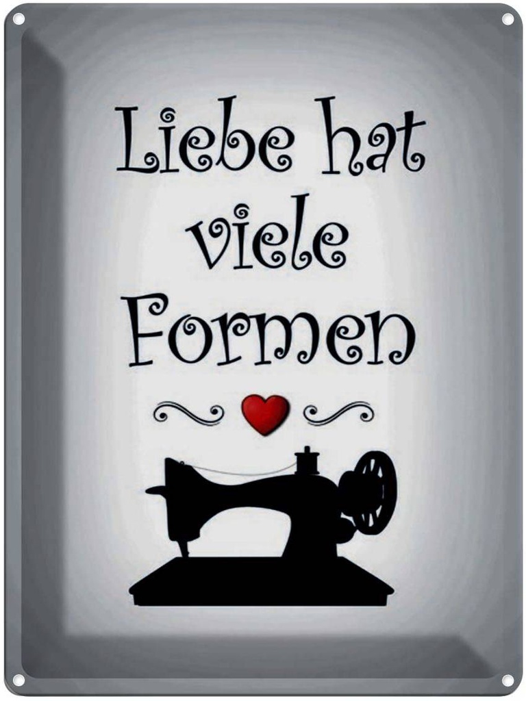 [LA-1791548] Blechschild 40x30 cm Nähen Liebe hat viele Formen