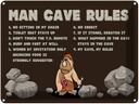 Blechschild 30x40 cm man cave rules Männer Regeln