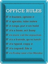Blechschild 40x30 cm Office Rules Office Regeln