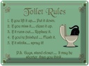 Blechschild 30x40 cm Toilet Rules if you lift it up