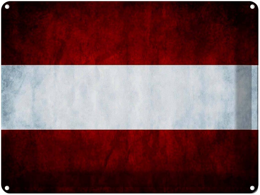 [LA-1791568] Blechschild 30x40 cm Flagge Österreich Fahne Wappen