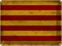Blechschild 30x40 cm Flagge Seneyera Fahne Ctalan Wappen