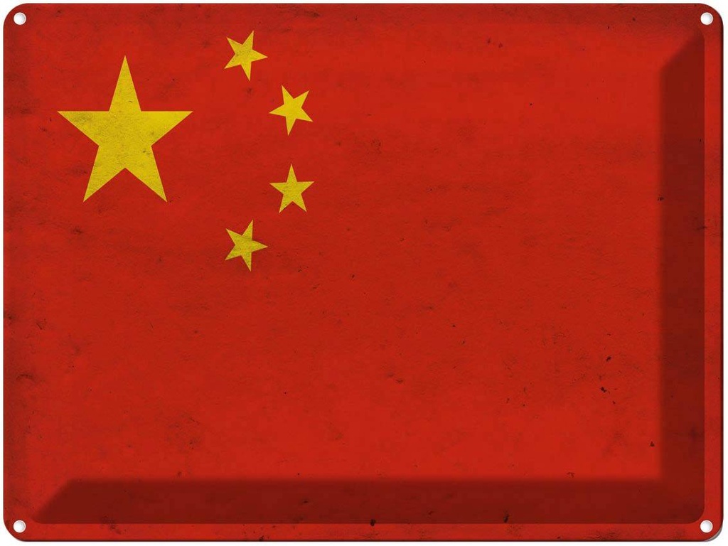[LA-1791570] Blechschild 30x40 cm Flagge China Fahne Wappen