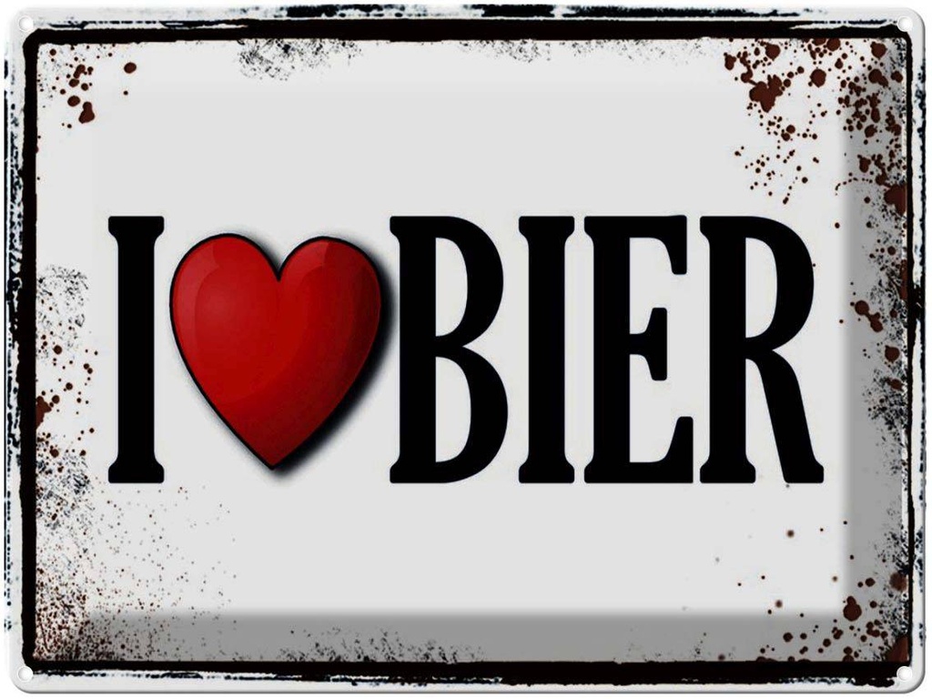 Blechschild 30x40 cm Alkohol i love Bier