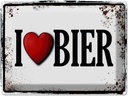 Blechschild 30x40 cm Alkohol i love Bier