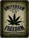 Blechschild 40x30 cm Cannabis Amsterdam freedom Kingdom