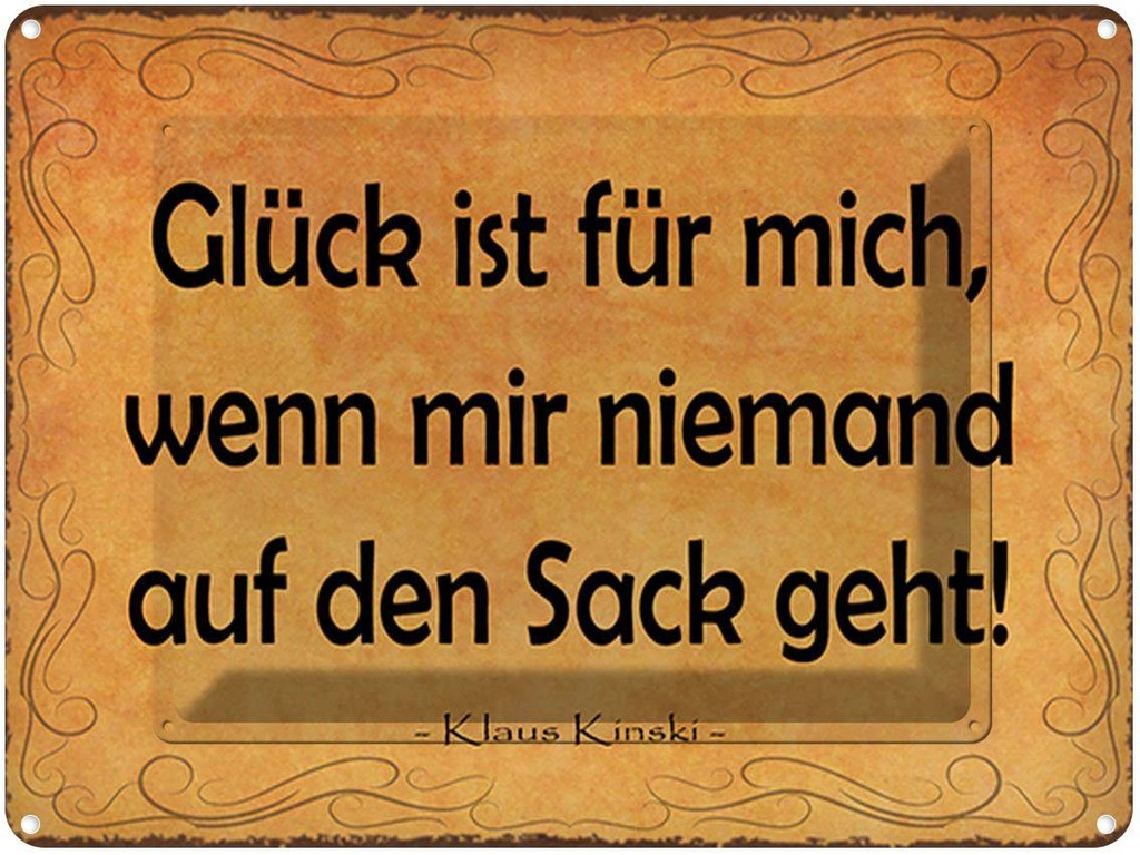 [LA-1791590] Blechschild 30x40 cm Glück wenn niemand auf den Sack Spruch Zitat