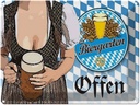 Blechschild 30x40 cm Biergarten offen Bier Bayern Bar Club Alkohol