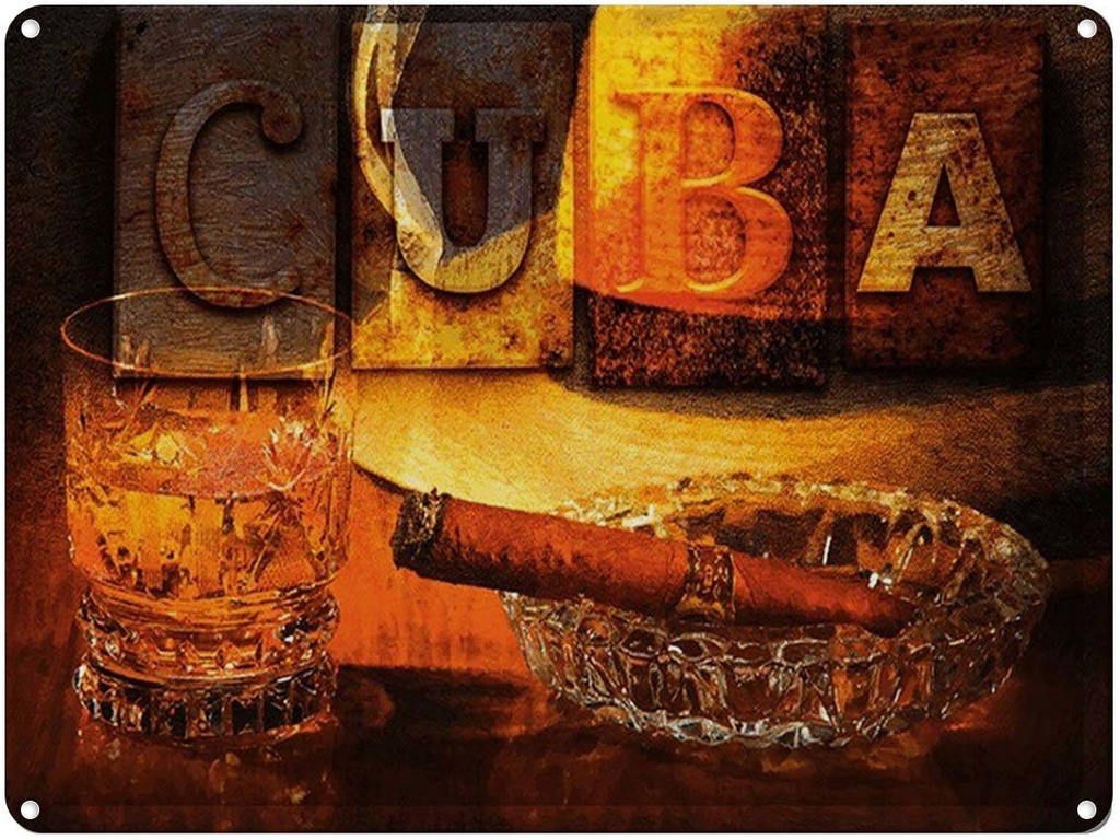 Blechschild 30x40 cm Cuba Zigarre Rum Havanna
