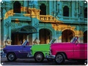 Blechschild 30x40 cm Cuba Karte 3 Autos