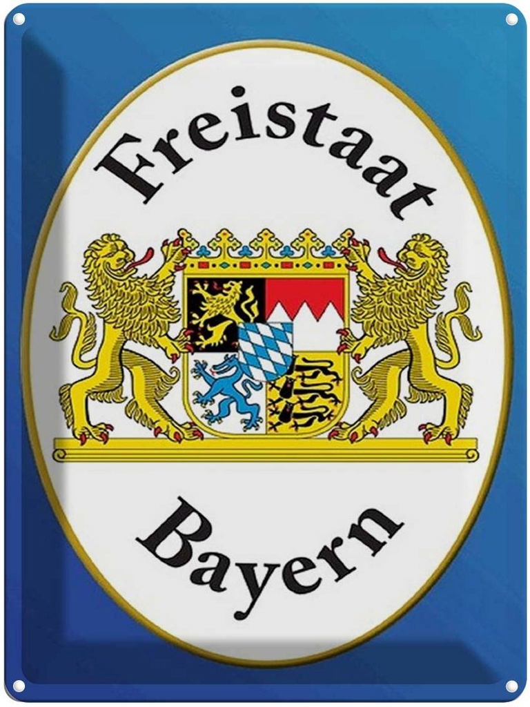 Blechschild 40x30 cm Freistaat Bayern Wappen