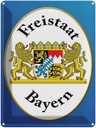 Blechschild 40x30 cm Freistaat Bayern Wappen