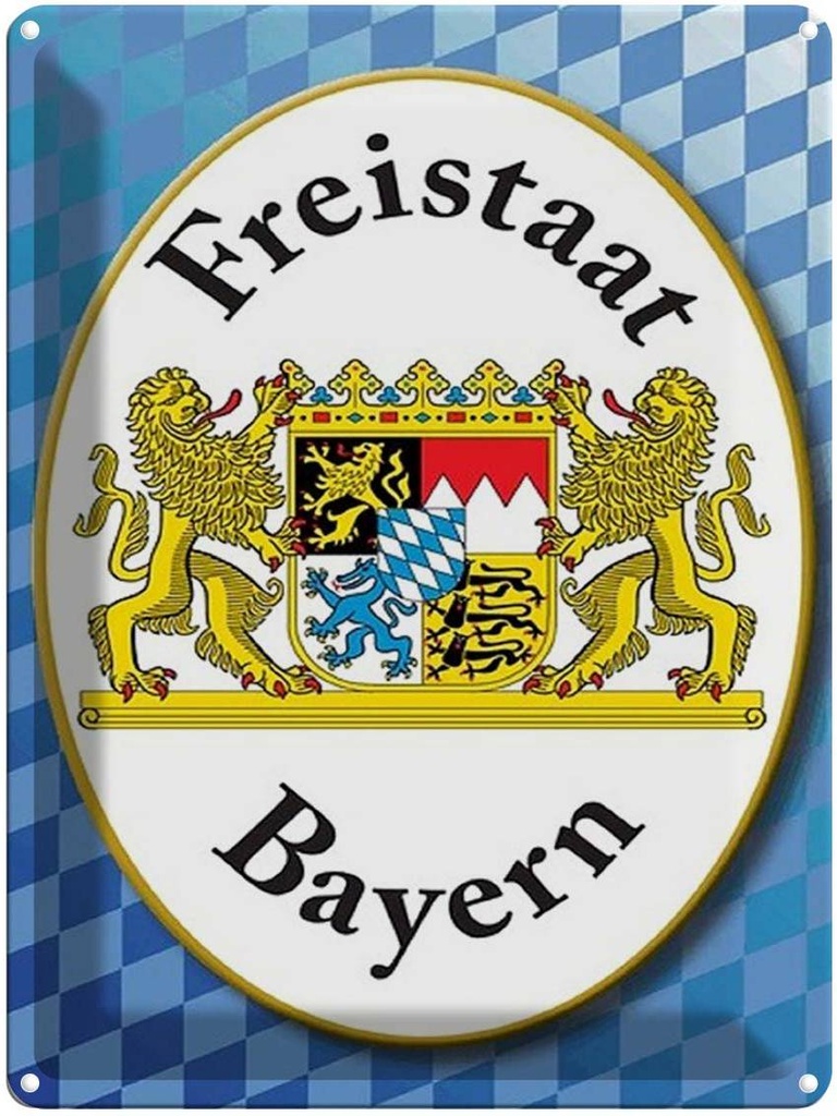 Blechschild 40x30 cm Freistaat Bayern Wappen