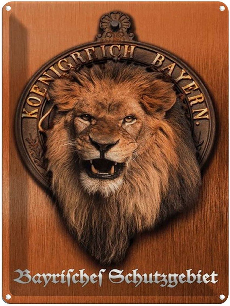 [LA-1791622] Blechschild 40x30 cm Königreich Bayern Löwe