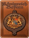 Blechschild 40x30 cm Königreich Bayern Wappen
