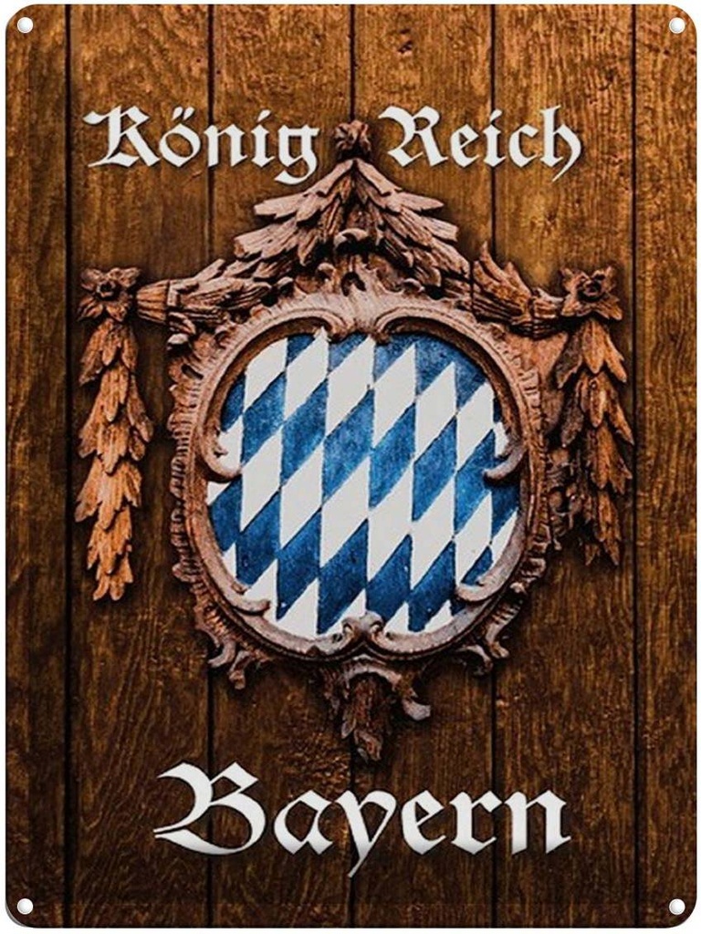 [LA-1791625] Blechschild 40x30 cm Königreich Bayern Holzoptik