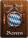 Blechschild 40x30 cm Königreich Bayern Holzoptik