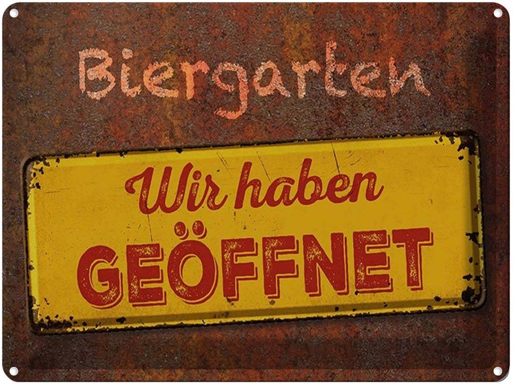 [LA-1791627] Blechschild 30x40 cm Biergarten wir haben geöffnet Bar Club Alkohol