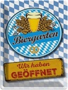 Blechschild 40x30 cm Bayern Biergarten wir haben geöffnet Bar Club Alkohol