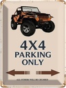 Blechschild 40x30 cm 4x4 parking only Geländewagen