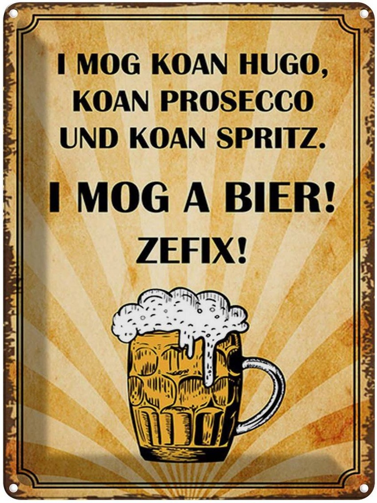 [LA-1791643] Blechschild 40x30 cm i mog koan Hugo a Bier Spruch Zitat