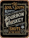 Blechschild 40x30 cm Bourbon Whiskey shots on rocks