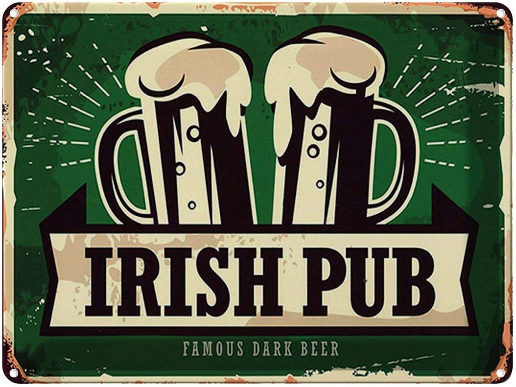 Blechschild 30x40 cm Irish Pub famous dark beer Bier