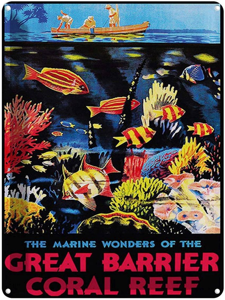 Blechschild 40x30 cm creat barrier coral reef