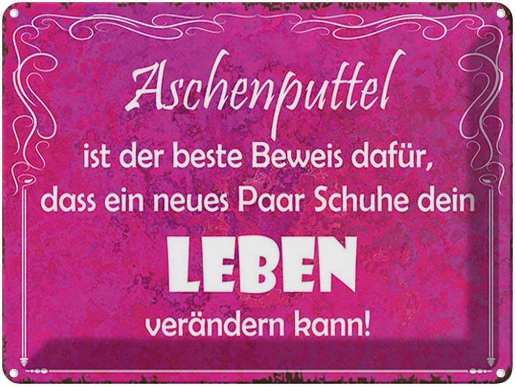 [LA-1791664] Blechschild 30x40 cm Aschenputtel Schuhe ändern Leben Spruch Zitat