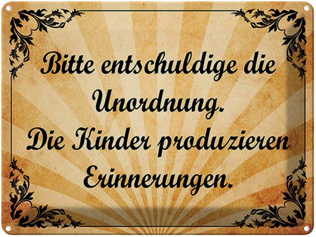 [LA-1791678] Blechschild 30x40 cm Bitte entschuldige die Unordnung Spruch Zitat