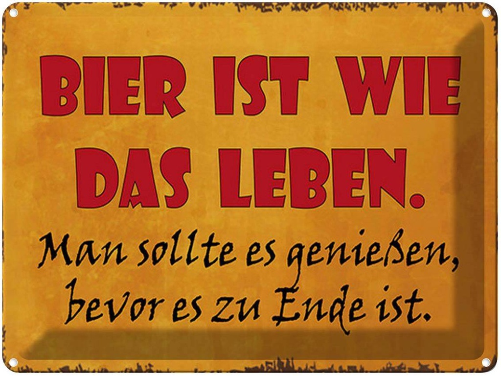 [LA-1791688] Blechschild 30x40 cm Bier ist wie das Leben man soll Spruch Zitat