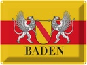 Blechschild 30x40 cm Flagge Baden Wappen Fahne