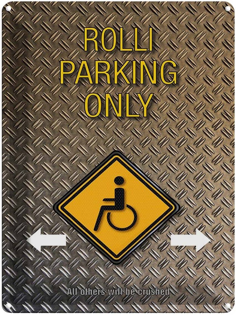 Blechschild 40x30 cm Parken Rolli parking only