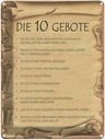 Blechschild 40x30 cm die 10 Gebote Gottes bin Herr Spruch Zitat