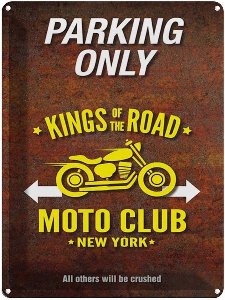 Blechschild 40x30 cm parking only moto club new york
