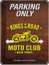 Blechschild 40x30 cm parking only moto club new york