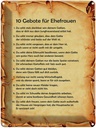 Blechschild 40x30 cm 10 Gebote für Ehefrauen Spruch Zitat