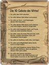 Blechschild 40x30 cm die 10 Gebote des Wirtes Spruch Zitat
