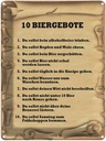 Blechschild 40x30 cm 10 Biergebote du sollst kein Spruch Zitat