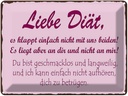 Blechschild 30x40 cm liebe Diät klappt einfach nicht
