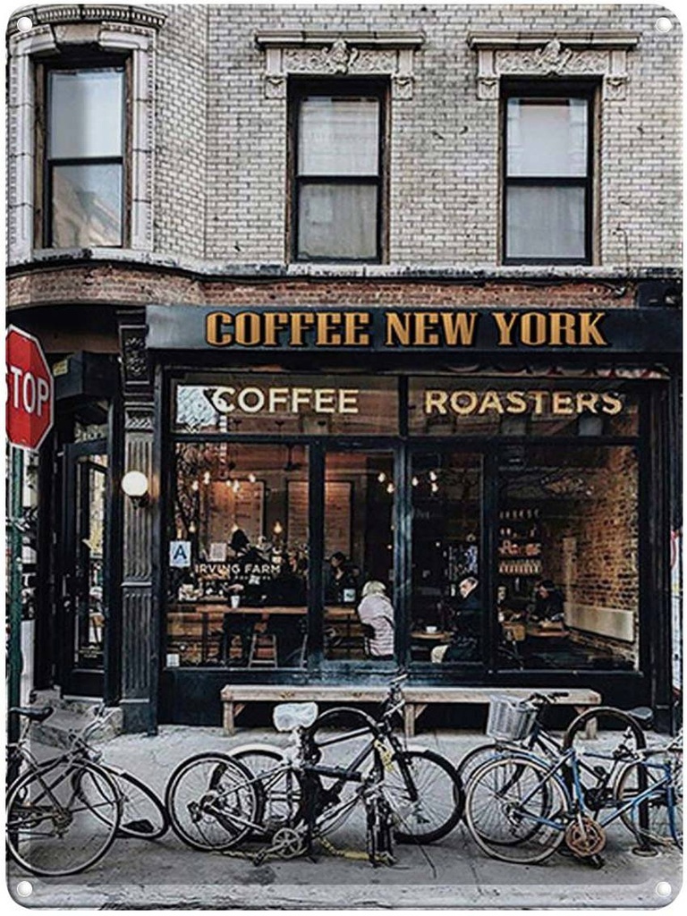 Blechschild 40x30 cm Coffee new York Kaffee