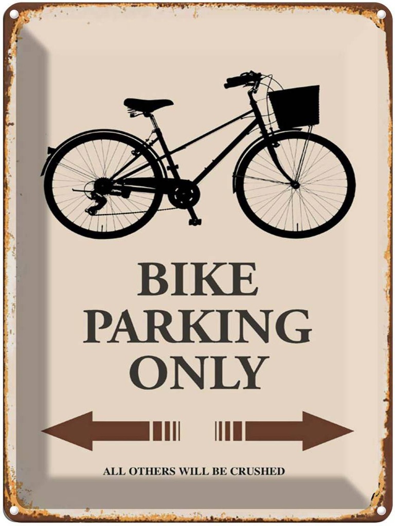 Blechschild 40x30 cm Bike parking only Fahrrad parken