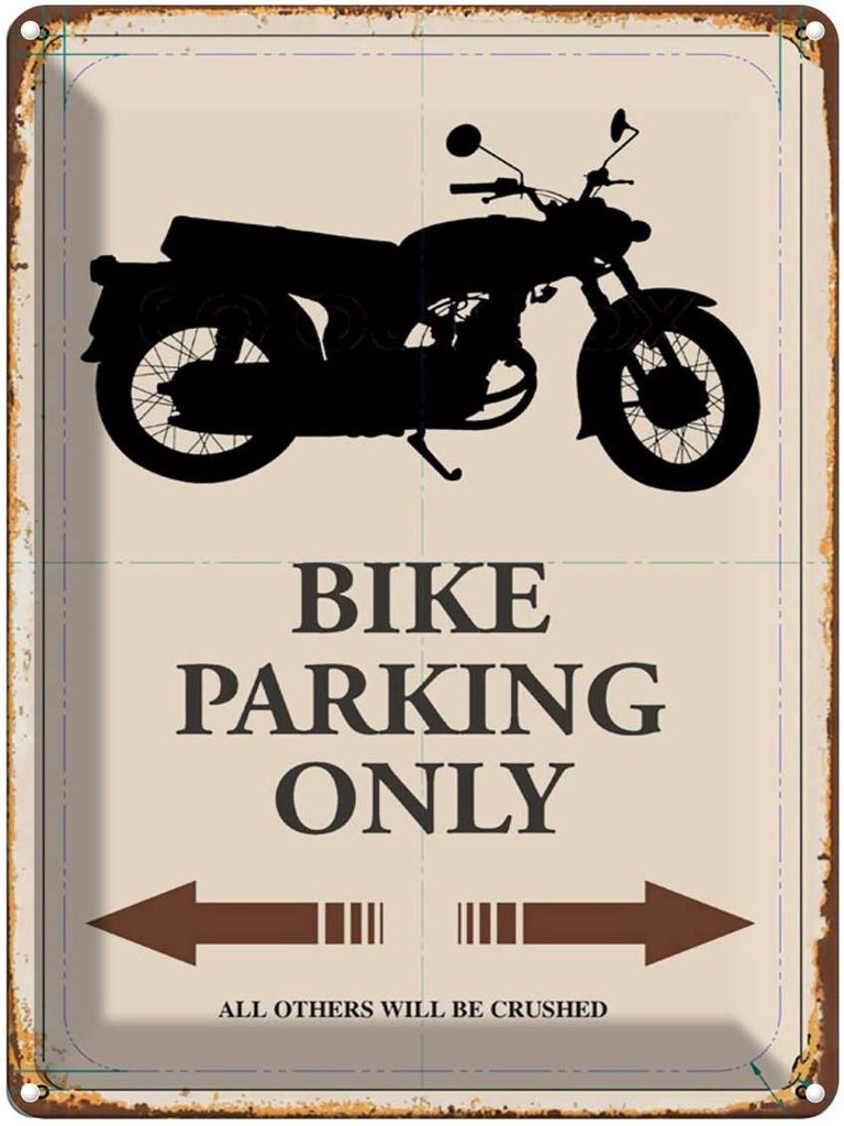 Blechschild 40x30 cm Bike parking only Motorrad