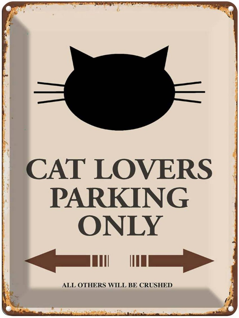 Blechschild 40x30 cm cat lovers parking only Katze