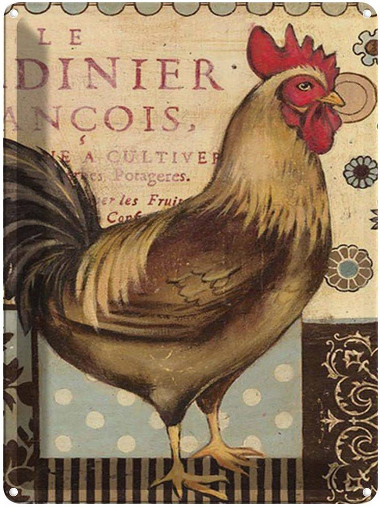 [LA-1791737] Blechschild 40x30 cm Nostalgie Huhn Vintage Antik