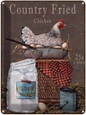 Blechschild 40x30 cm Huhn country Fried Chicken