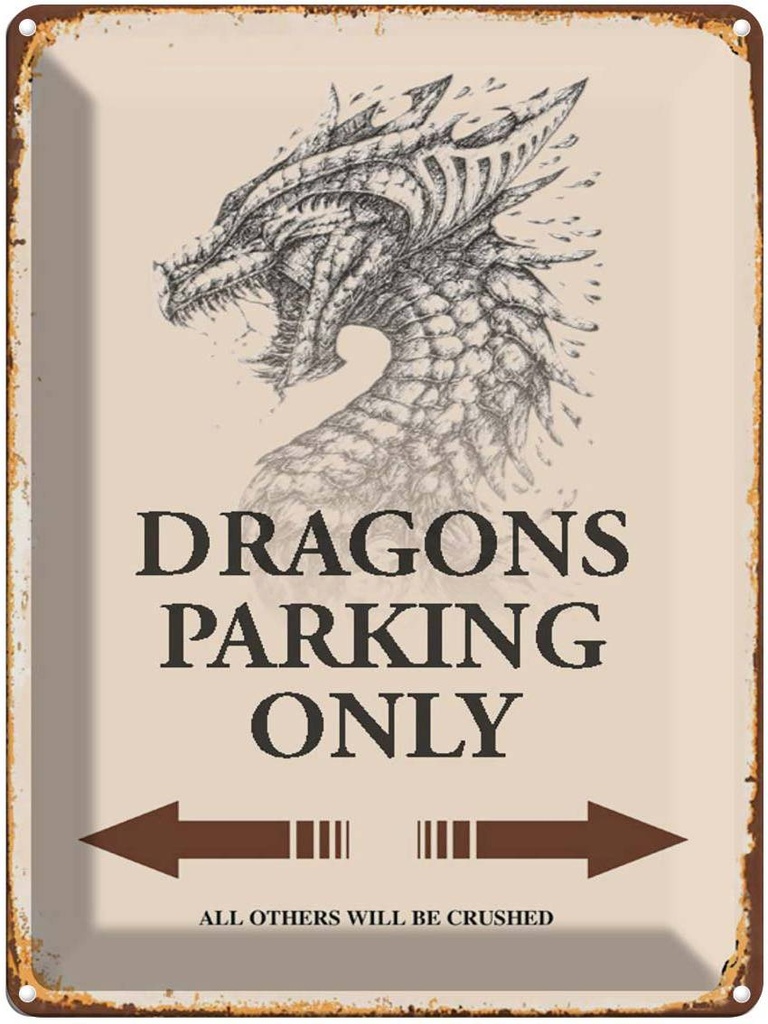 [LA-1791744] Blechschild 40x30 cm Dragons parking only