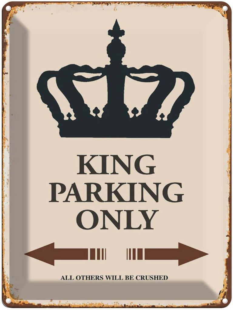 [LA-1791750] Blechschild 40x30 cm King parking only Korona